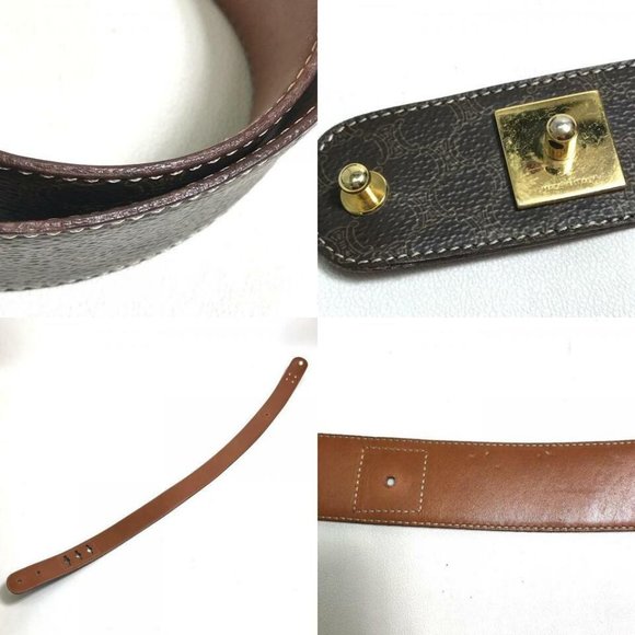 CELINE Macadam 2WAY Cluch Bag Waist Pouch PVC/Leather Brown - Picture 6 of 16